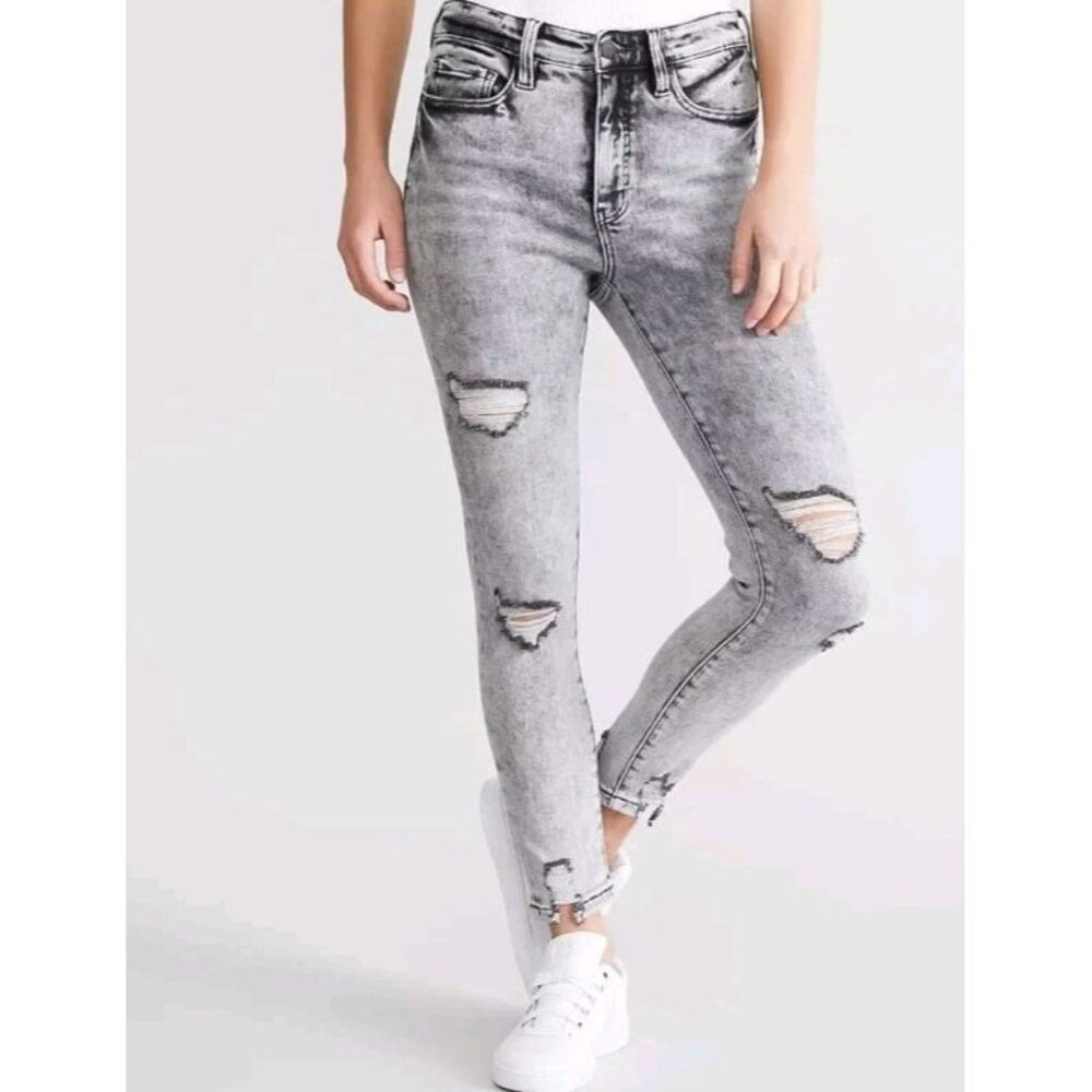 BKE Jeans Womens 31x27 Gray Parker Universal Fit High Rise Ankle Skinny Denim - Picture 2 of 10